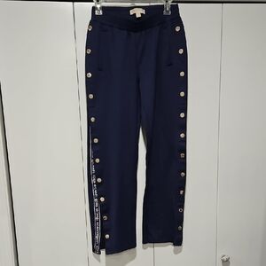Michael Kors Navy Snap-Side Track Pants Small